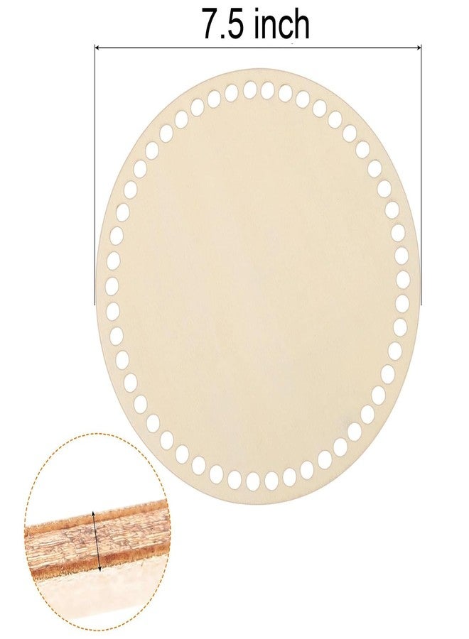 Curious Button Set of 2 pcs Wooden Crochet Basket Base, 7.5 in (19 cm) Round Wooden Crochet Bag Bottom, Circle Wooden Basket Bottom for DIY Basket Crochet, Bag Weaving Knitting Base. - Image 2